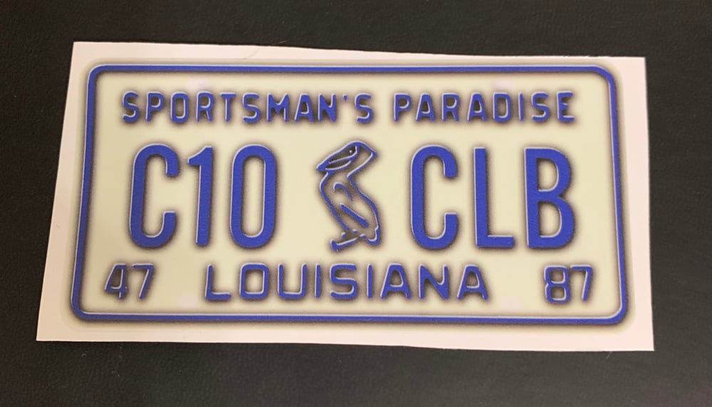 Image of Small Blue / White Plate Sticker