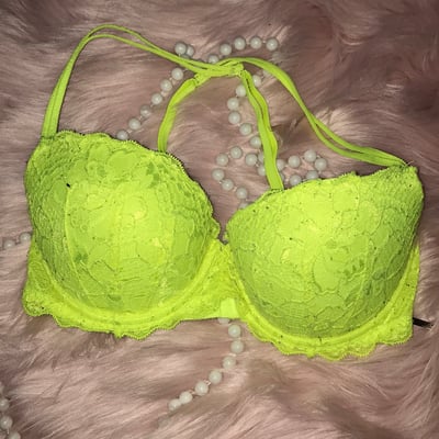 Image of Neon Yellow Bra by Pink