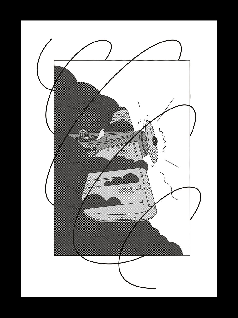 Image of Sérigraphie A3, Jean a de longues moustaches