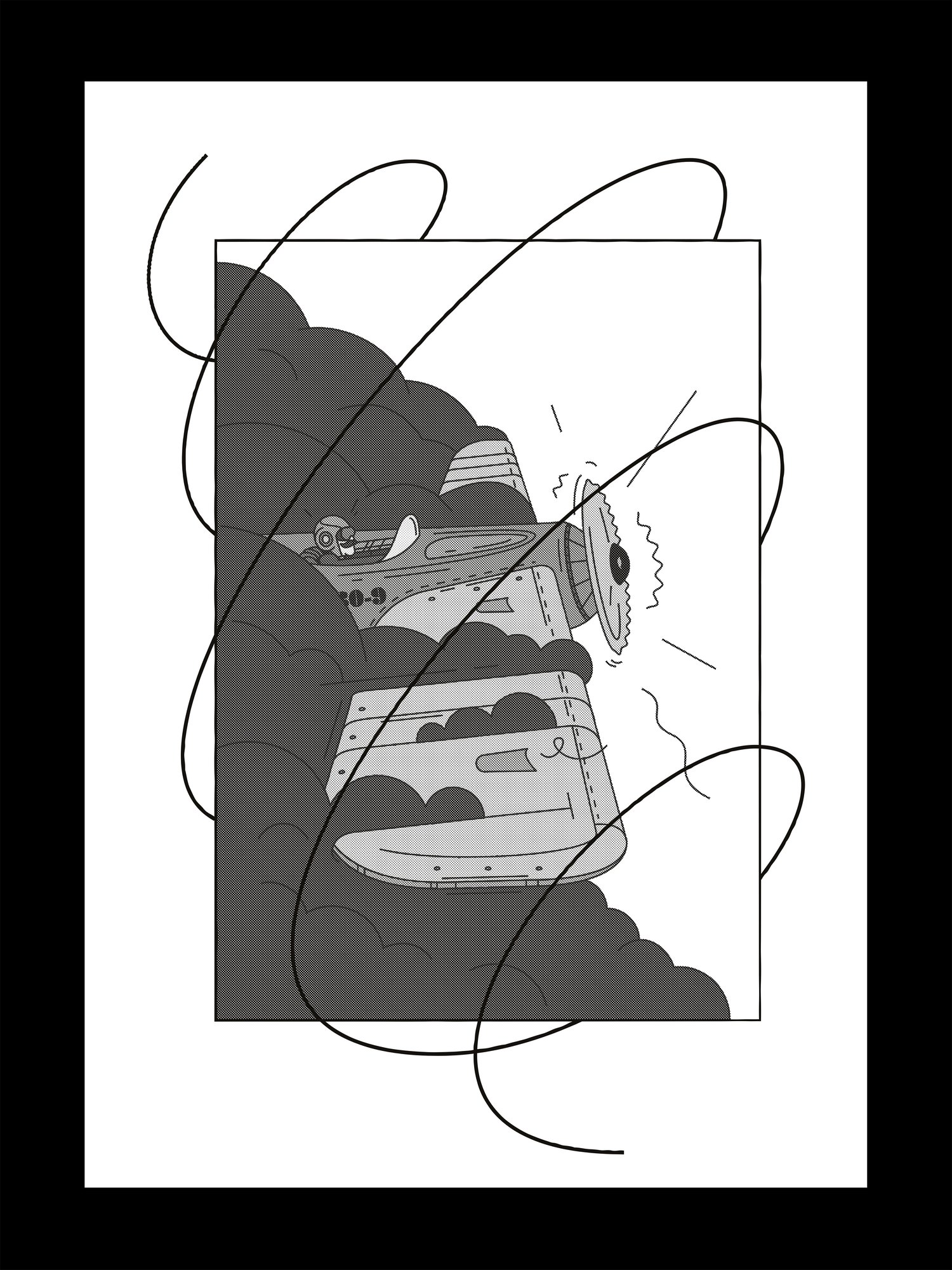 Image of Sérigraphie A3, Jean a de longues moustaches