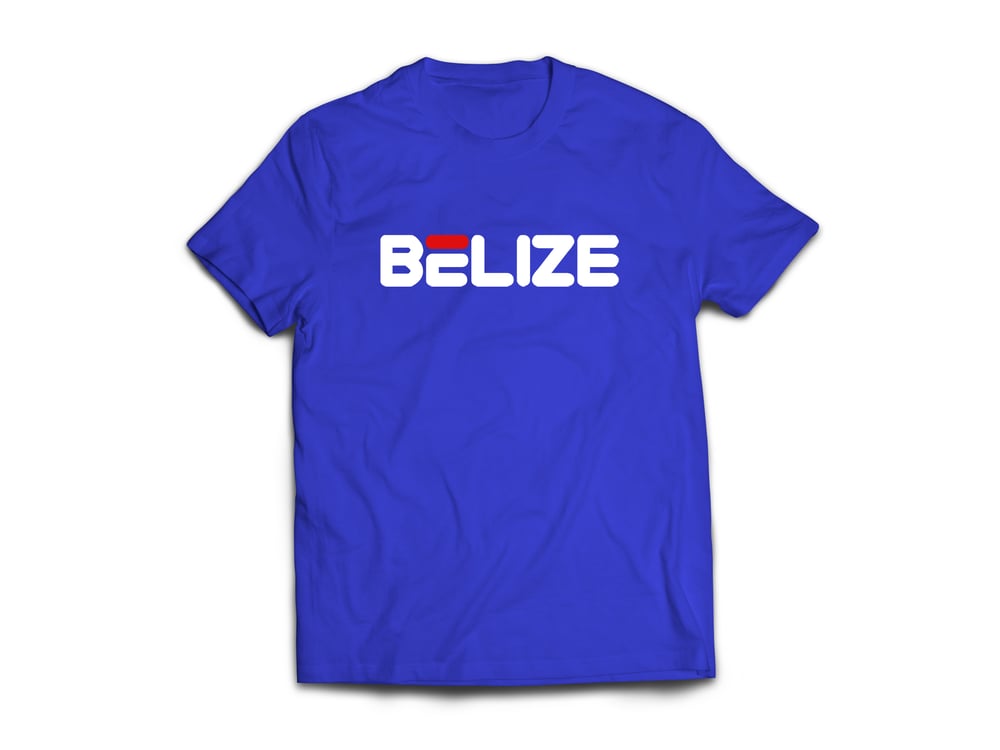 Image of BELIZE - T-SHIRT - ROYAL BLUE/WHITE(RED)LOGO