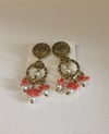 Pendientes Vintage Sirena, perla y coral.