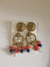 Pendiente Sirena coral-perla-blue.