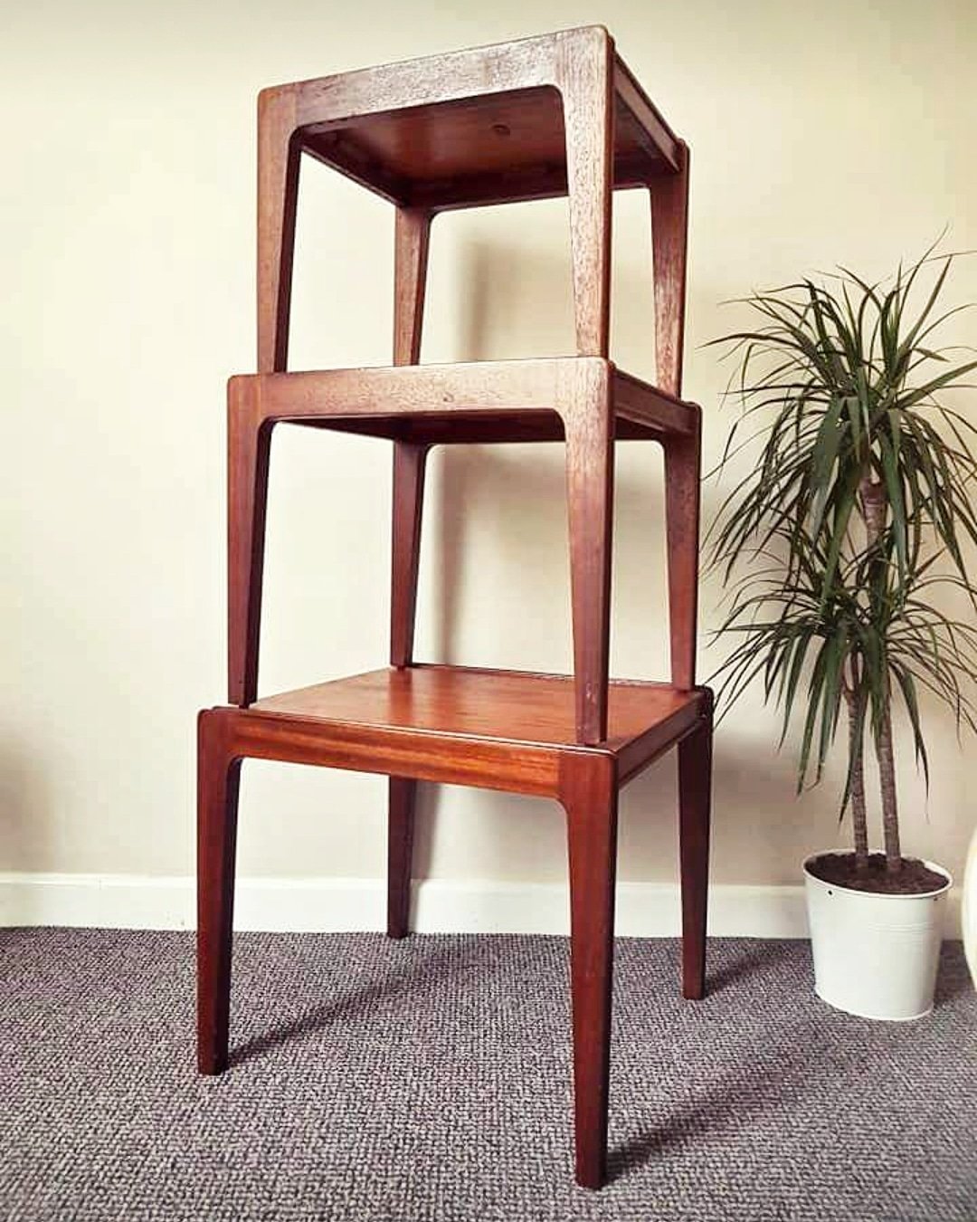 Image of Remploy nest of teak tables 1960s mid century retro chic. 