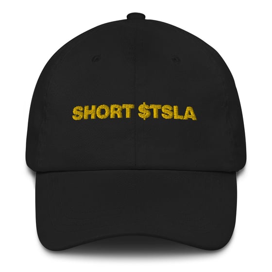 Image of short tesla dad hat (black)