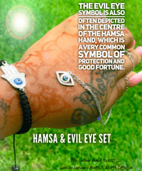 Hamsa Bracelet & Evil Eye Necklace Set