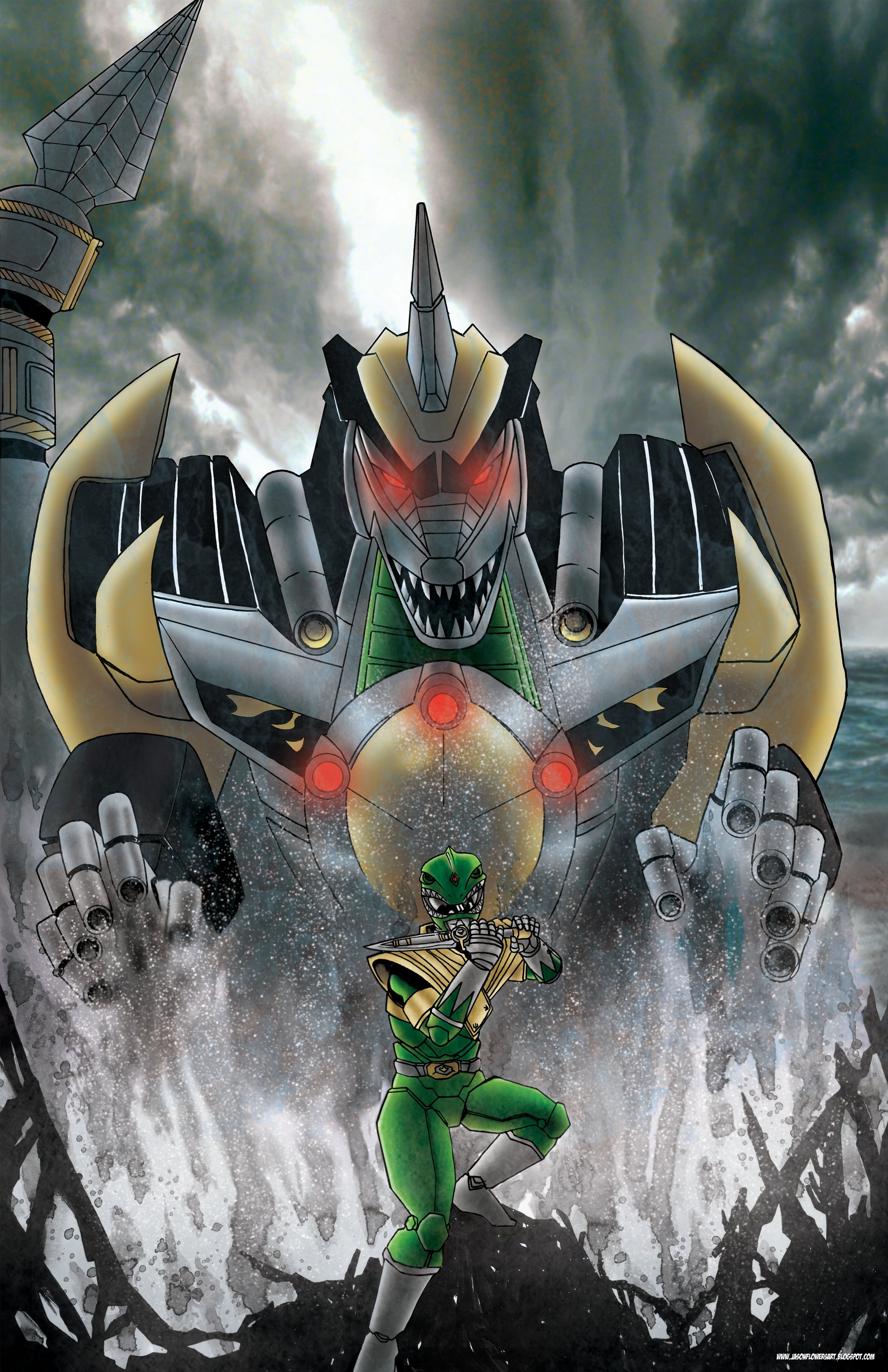 Summon the Dragonzord! Power Rangers | Jason Flowers Art