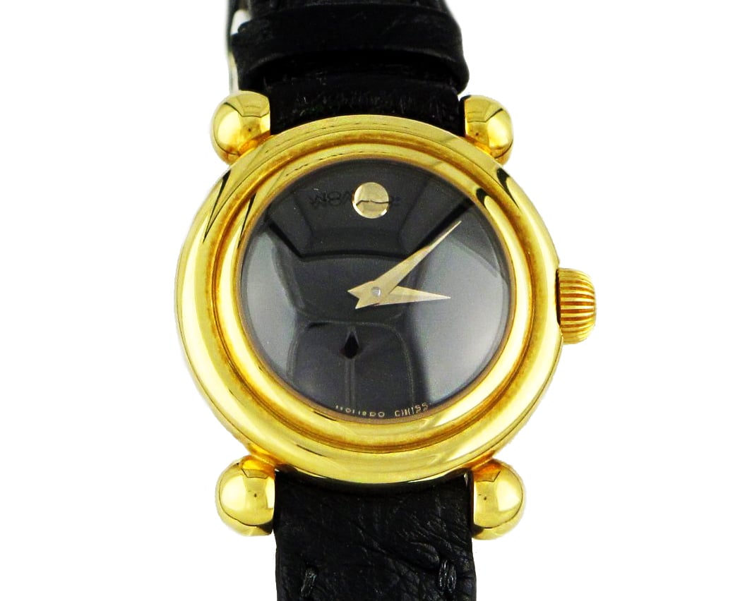 Image of NEW VINTAGE MOVADO 110TH ANNIVERSARY WOMEN'S BUBBLE 18K GOLD AUTOMATIC WATCH LMT ED 69 OF 110,