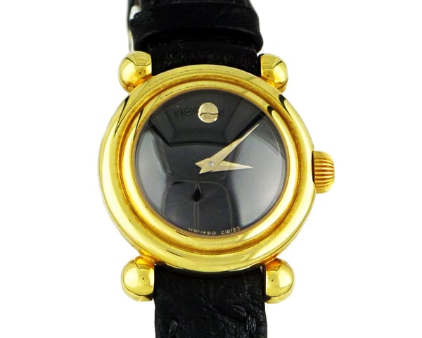 Image of NEW VINTAGE MOVADO 110TH ANNIVERSARY WOMEN'S BUBBLE 18K GOLD AUTOMATIC WATCH LMT ED 69 OF 110,