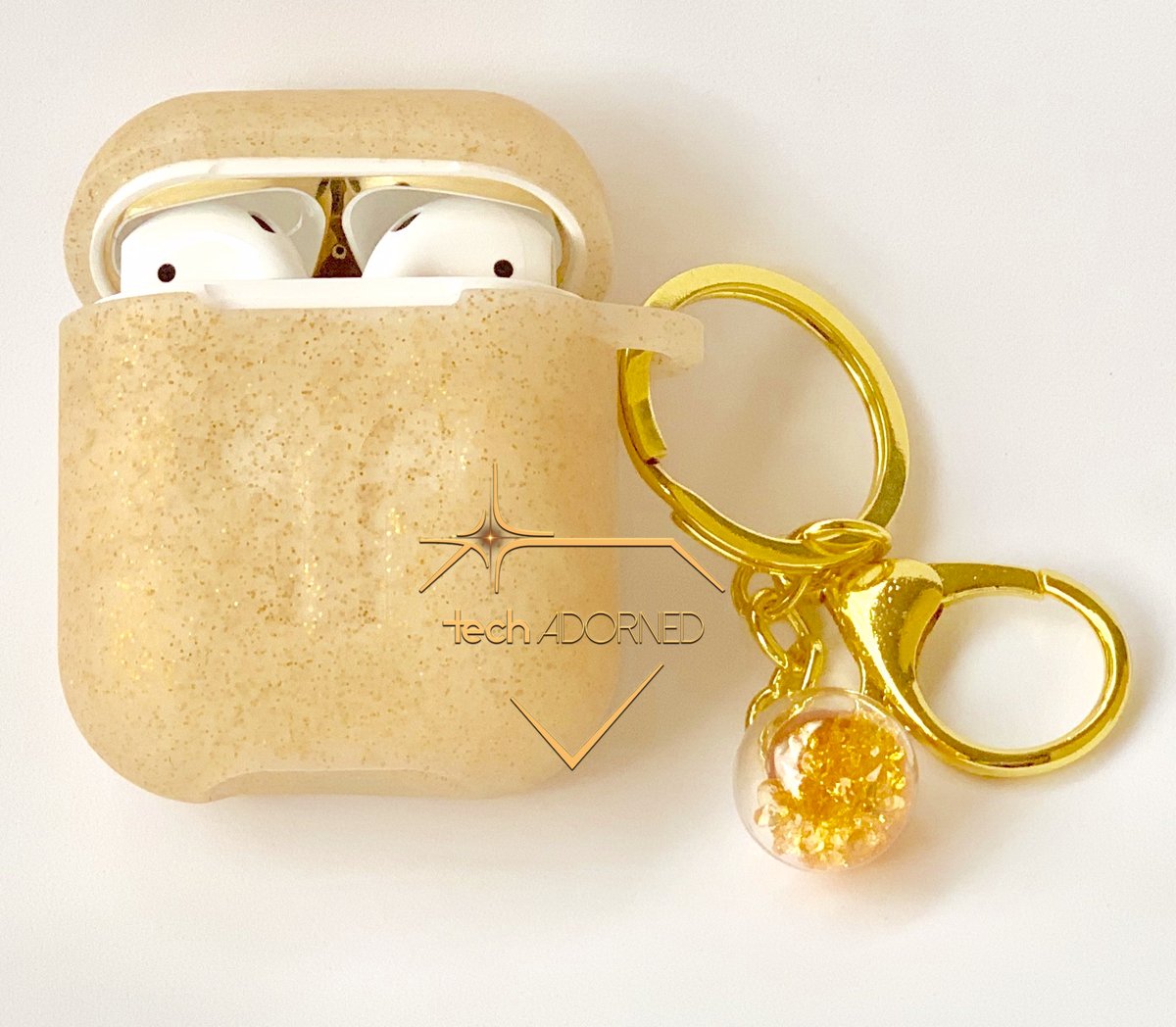 GLITTER GLAM AirPods PIECE Keychain Case Tech Adorned