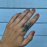 Image 3 of ⋆✦Detailed Turquoise Statement Ring✦⋆