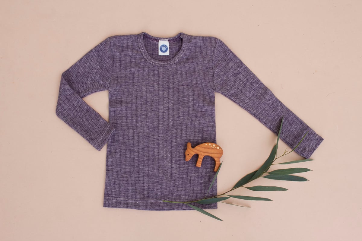 Image of Cosilana Wool/Cotton/Silk top purple