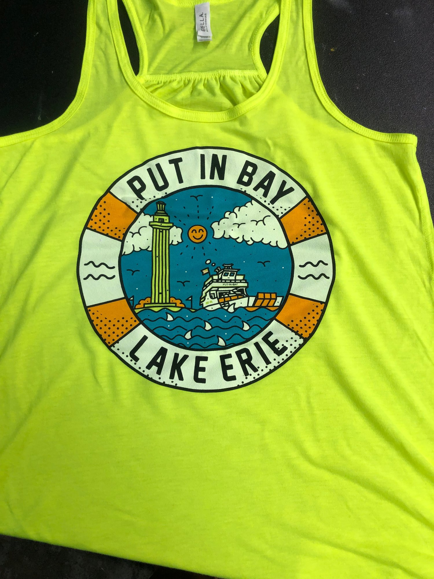 Image of Put-in-Bay Ladies Yellow Tank Top