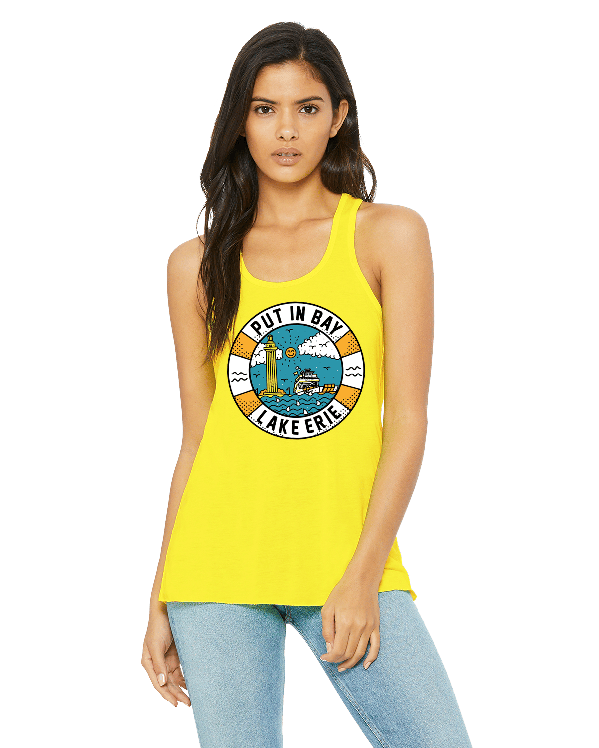Put-in-Bay Ladies Yellow Tank Top | ilovecle