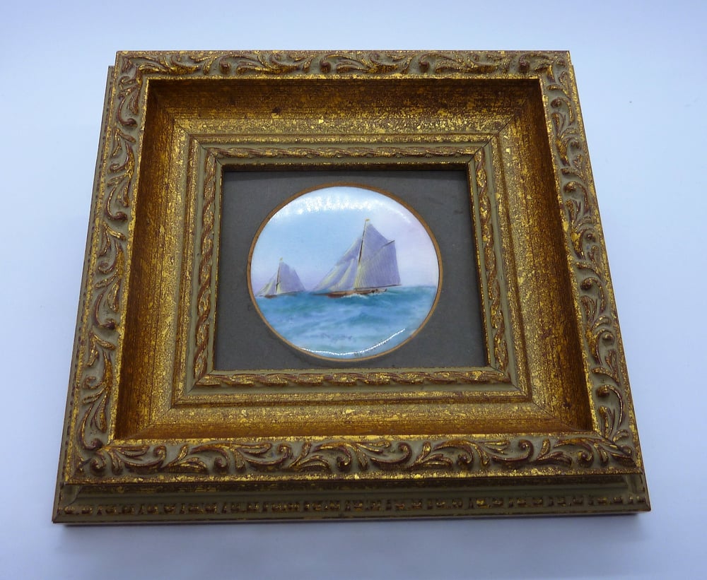 Image of Royal Worcester Framed Porcelain Plaque by Raymond Rushton