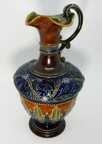 Image 1 of Doulton Lambeth Relief Moulded Ewer for Art Union of London 
