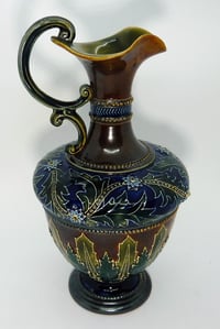 Image 2 of Doulton Lambeth Relief Moulded Ewer for Art Union of London 