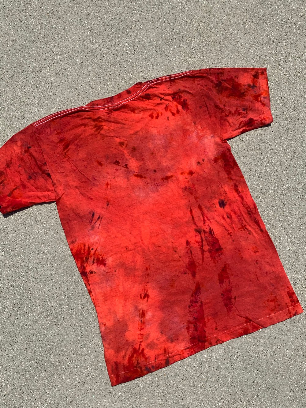 Image of RED dyes-  ramble on rose - tie dye tshirts 