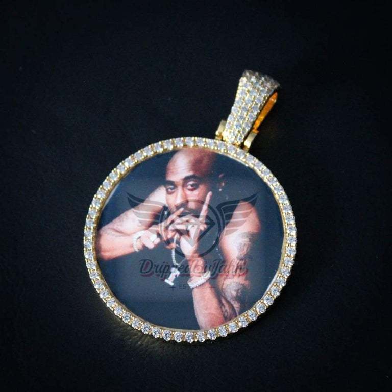Image of Custom Iced Photo Pendant W/ Custom Engraving