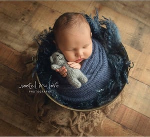 Image of Round Curly Blanket - Dark Denim Blue