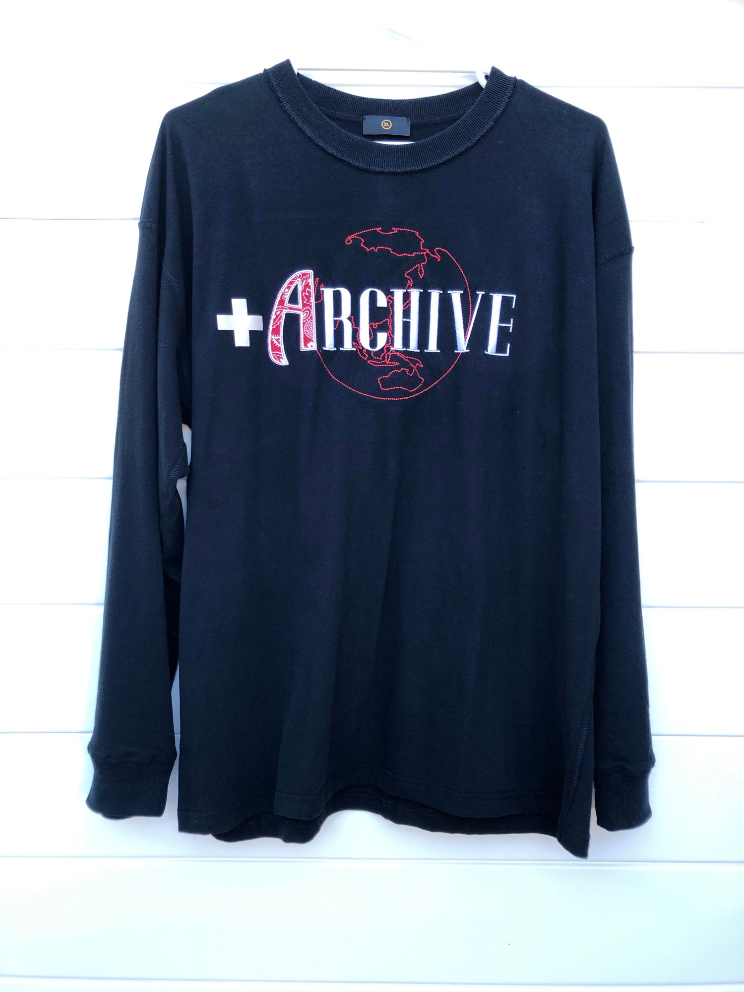 Image of +ARCHIVE WORLDWIDE L/S T-SHIRT 1 of 1 - BLACK