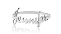 Silver Plated Script Ring