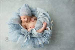 Image of Round Curly Felted Blanket - Organic Steel Blue