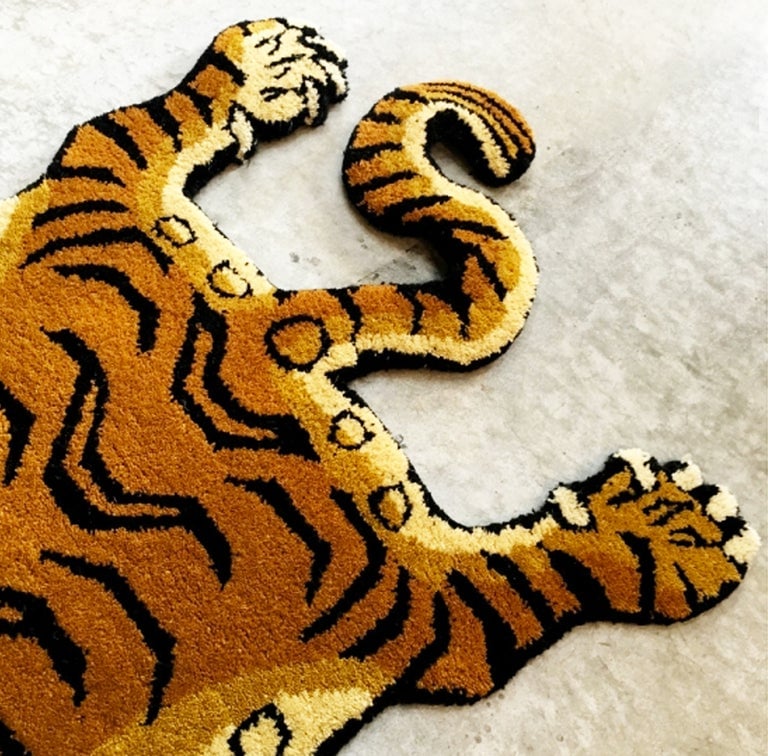 Image of Handcraft Tibetan Wool Tiger Rug A - XL size  ~ On Sale ~