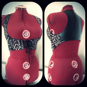 Image of Leopard vest with studs