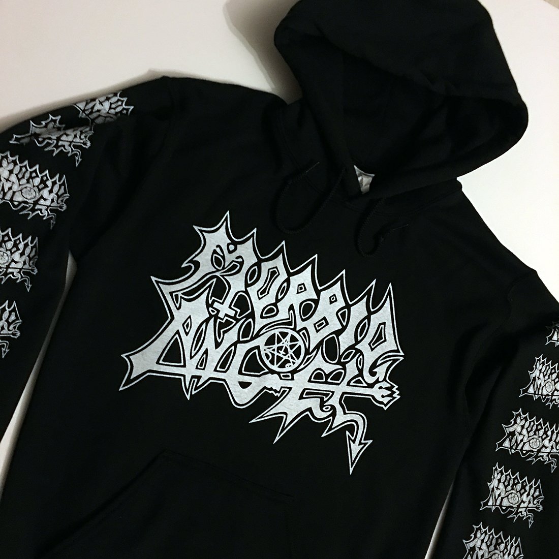 Morbid Angel Hoodie with Sleeve Prints | Necroharmonic