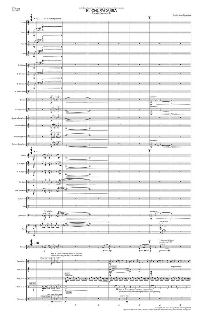 Image of SCORE/PARTS - EL CHUPACABRA for Wind Ensemble