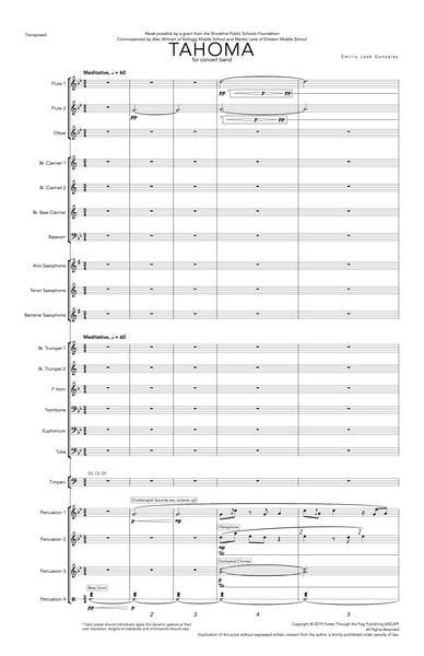 Image of SCORE/PARTS - TAHOMA for Concert Band
