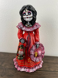 Image 2 of "Midnight Mass" - Day of the Dead Ceramic Statue - Girl with Lantern