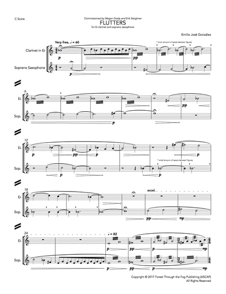 Image of FLUTTERS for Eb Clarinet and Soprano Saxophone
