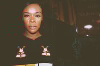 Image 4 of MAB Face CLRbLK Crop Ladies Hoodie