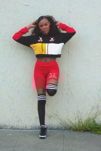 Image 2 of MAB Face CLRbLK Crop Ladies Hoodie