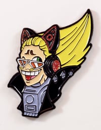 Cool Cat Present Mic Enamel Pin