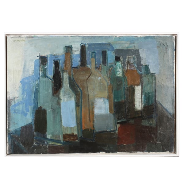 Image of Large, Mid-Century, Still Life, 'Bottles,' Lennart Rosensohn