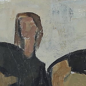 Image of Mid-century Painting, 'Four Women,' Lennart Rosensohn