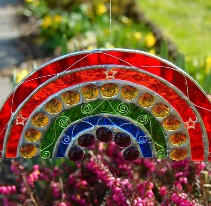 Image of Small Stained Glass Rainbow - 17cm x 9cm 