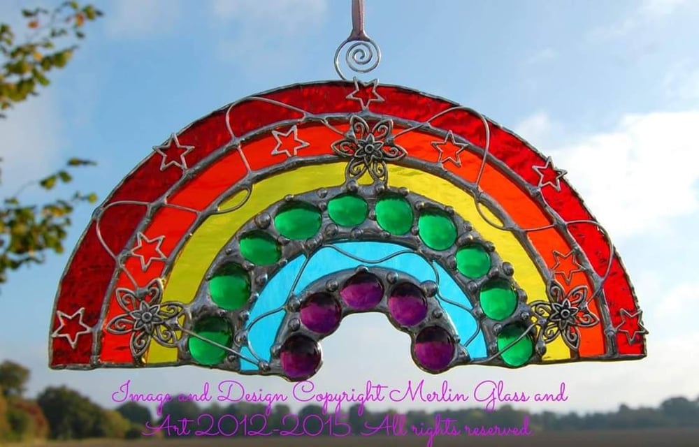 Image of Small Stained Glass Rainbow - 17cm x 9cm 