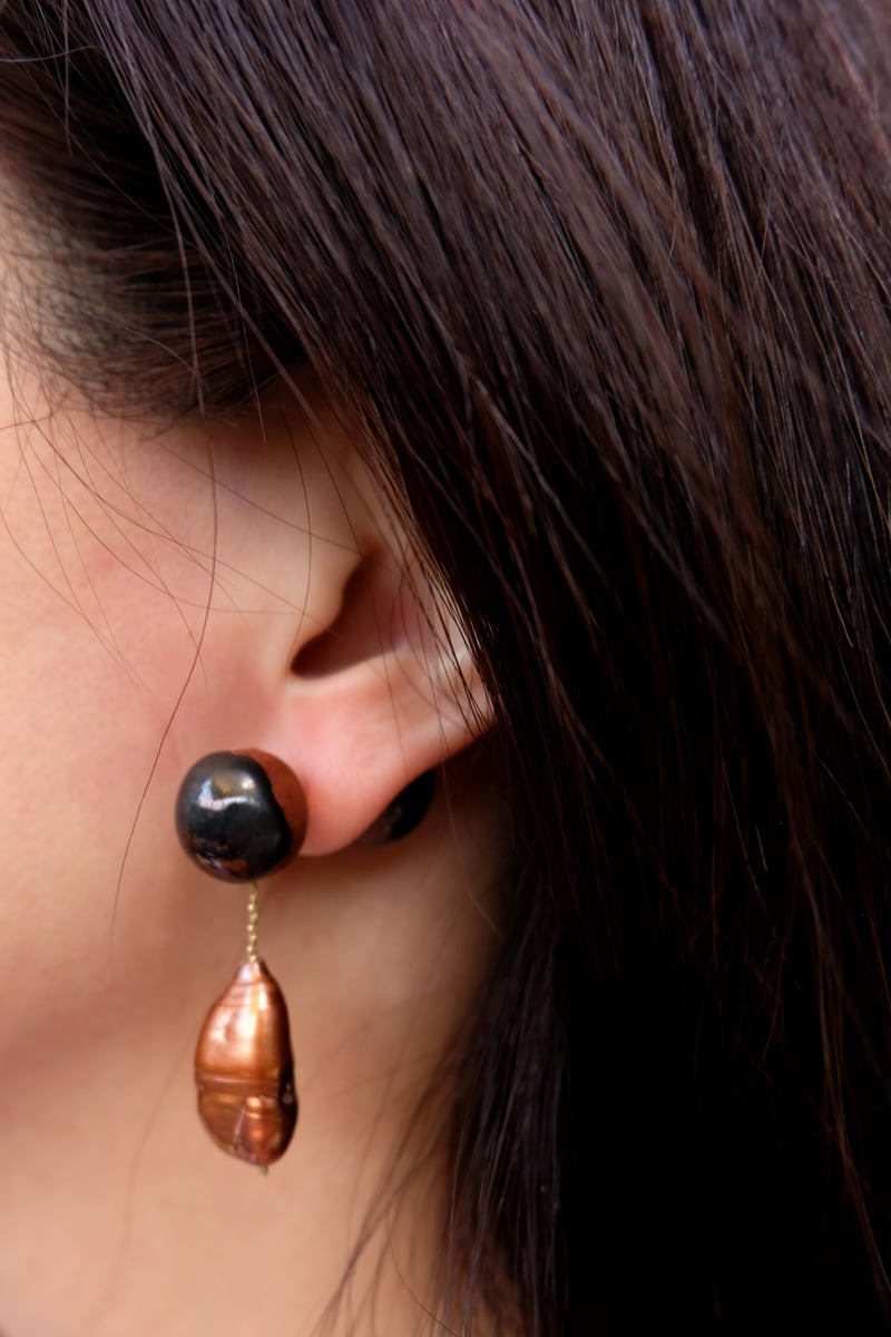 Image of pearl baroque earrings