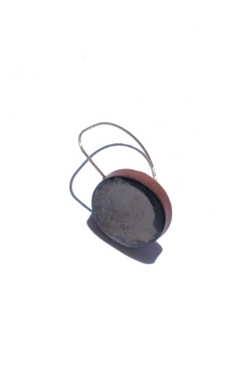 Image of palladium circle earring