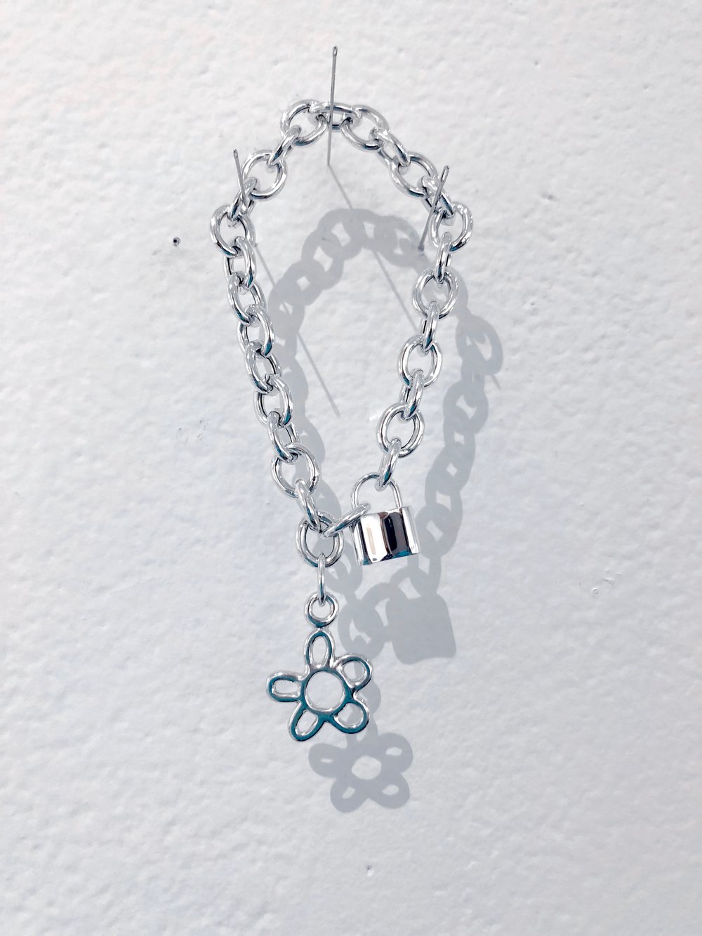 Image of lil flower chunky charm bracelet