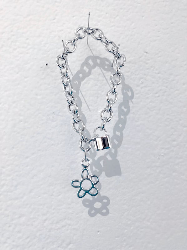 Image of lil flower chunky charm bracelet