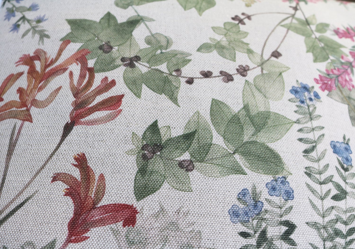 Image of Wildflower Garden Belgian Cotton Linen Cushion