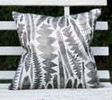 Charcoal Banksia Leaves Belgian Cotton Linen Cushion