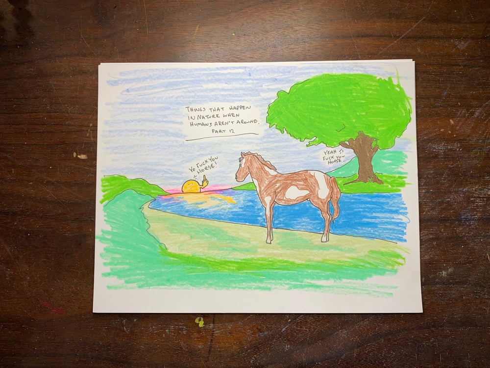 Image of fuck you horse original drawing