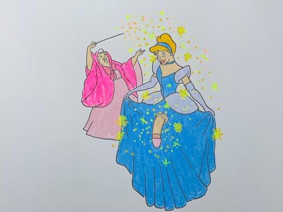 Image of fairy godmother original drawing
