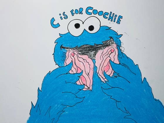 Image of c is for coochie original drawing